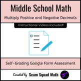 Multiply Positive and Negative Decimals | Self-Grading Goo