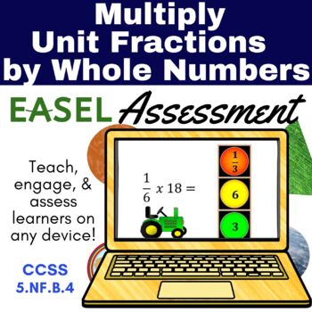 Preview of Multiply Unit Fractions by Whole Numbers Easel Assessment - Digital Activity