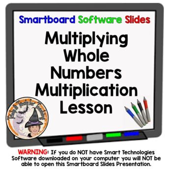Preview of Multiply Whole Numbers Multiplication Smartboard Slides Lesson