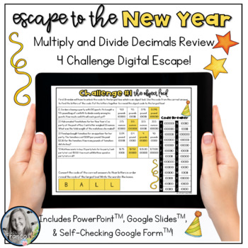 Preview of Multiply and Divide Decimals Review Digital Escape Activity 