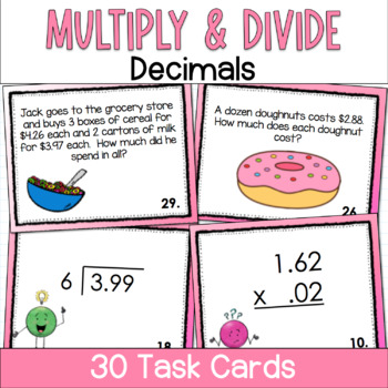 Preview of Multiply and Divide Decimals by Decimals and Whole Numbers Task Card Activity