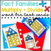 Multiply and Divide Fact Families Work Bin Task Cards | Ce
