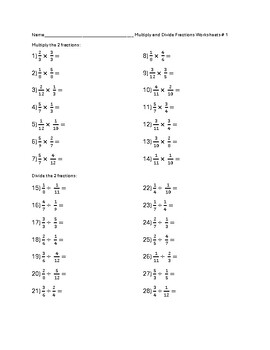 Preview of Multiply and Divide Fractions - 250 Worksheets