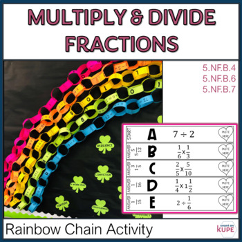 Preview of Multiply and Divide Fractions 5th Grade Rainbow Activity 