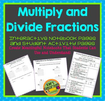 Preview of Multiply and Divide Fractions Interactive Notebook Pages and Student Activities