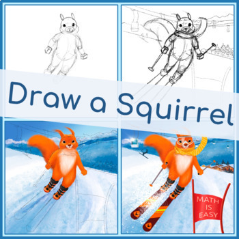 How To Draw A Skiing Squirrel 