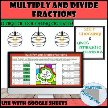Preview of Multiply and Divide Fractions and Mixed Numbers Self-Checking Digital Activity
