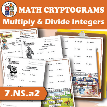 Preview of Multiply and Divide Integers | Cryptogram Puzzles | 7th Grade Math | Prealgebra