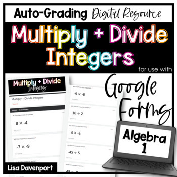 Preview of Multiply and Divide Integers Google Forms Homework