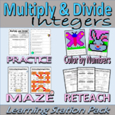 Multiply and Divide Integers Learning Station Resource Pack