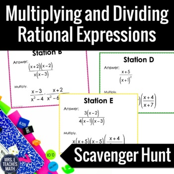 Preview of Multiply and Divide Rational Expressions Scavenger Hunt