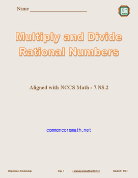 Preview of Multiply and Divide Rational Numbers - 7.NS.2