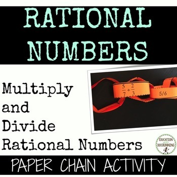Preview of Multiply and Divide Rational Numbers Activity Paper Chain