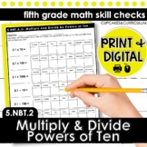 Multiply and Divide by Powers of 10; Exponents Worksheets 
