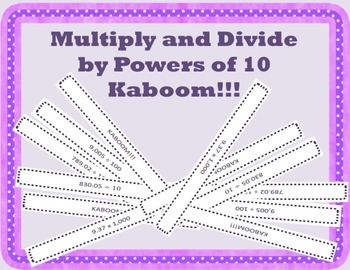 Multiply and Divide by Powers of 10 Game  Math Center  by Natalie Porter