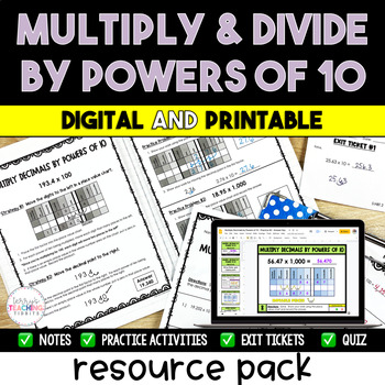 Preview of Multiply and Divide by Powers of 10 - NEW Georgia Math Standards for 5th Grade -