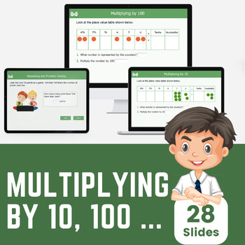 Preview of Multiply by 10, 100 and 1000 | Grade 5 Digital Lesson with Worksheet