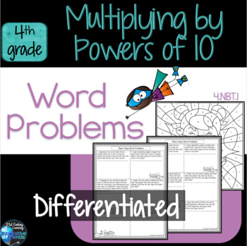 Preview of Multiply by 10, 100, and 1000 Word Problems 4th Grade