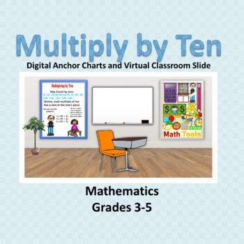 Preview of Multiply by Ten, Digital Anchor Chart and Virtual Classroom