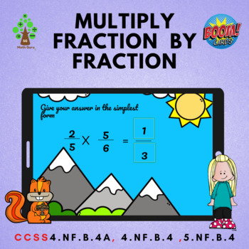 Preview of Multiply fraction by fraction boom card