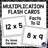 Multiplication Flash Cards Printable to 12 for Math Fact F