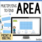Multiply to Find Area of Rectangles Google Slides and Prin