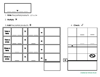 Preview of Multiply using partial products - Two-digit x two-digit Graphic Organizer