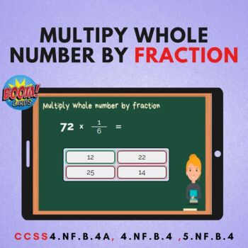 Preview of Multiply whole number by fraction Boom card