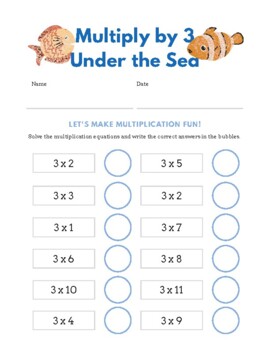 multiply x3 x4 x5 under the sea worksheets by lauren king tpt