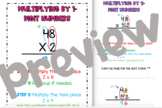 Multiplying 1 and 2 Digit Numbers Anchor Chart Bundle (Wit