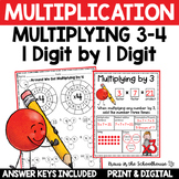 Multiplying 1 digit by 1 digit Worksheets | Multiplying by