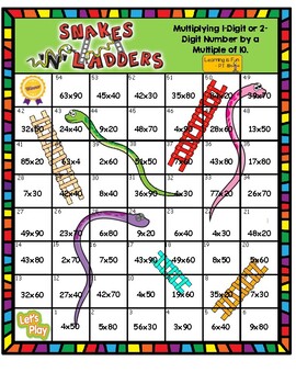 Preview of Multiplying 1 or 2-Digits by Multiples of 10 Board Game