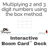 Multiplying 2 & 3 Digit Numbers Using Box Method Boom Card™  Deck