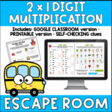 Multiplying 2 Digit 1 Digit Numbers BACK TO SCHOOL Escape 
