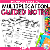 Multiplying 2 Digit 3 Digit Numbers Multi Digit Guided Math Notes