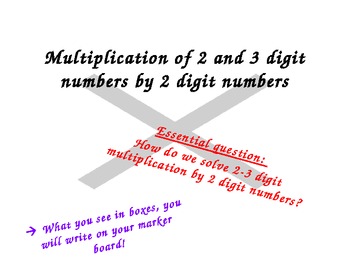 Preview of Multiplying 2 Digit Numbers