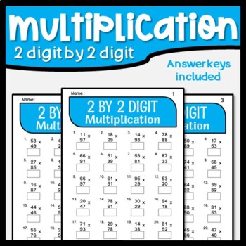 Preview of Multiplying 2 Digit by 2 Digit Worksheets | Multiplication 2 Digit Numbers