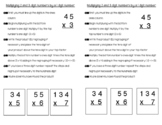 Multiplying 2 and 3 digit numbers by 1 digit Journal Notes