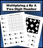 Multiplying 4 By A Two Digit Number Color Worksheet