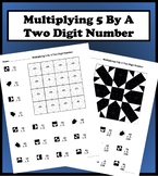 Multiplying 5 By A Two Digit Number Color Worksheet