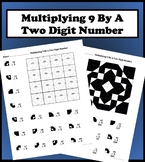 Multiplying 9 By A Two Digit Number Color Worksheet