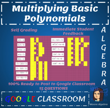 Preview of Multiplying Basic Polynomials - Google Classroom Ready