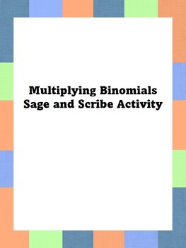 Preview of Multiplying Binomials Activity