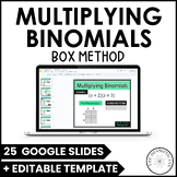 Multiplying Binomials Activity Box Method Digital Practice