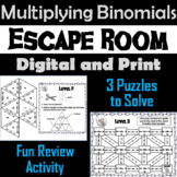 Multiplying Binomials Activity (FOIL Method): Algebra Esca