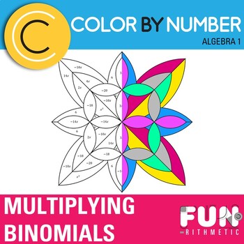 Preview of Multiplying Binomials Color by Number *Differentiated*