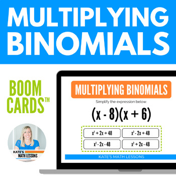 Preview of Multiplying Binomials Digital Activity (FOIL) | Boom Cards™