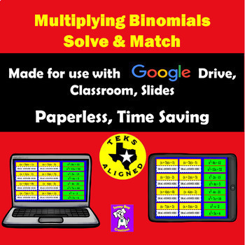 Preview of Multiplying Binomials – Solve and Match