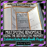 Multiplying Binomials Using the Distributive Property INB Page