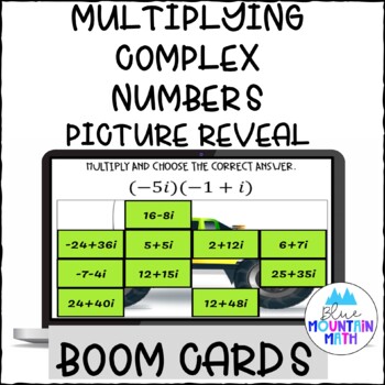 Preview of Multiplying Complex Numbers Picture Reveal Boom Cards--Digital Task Cards